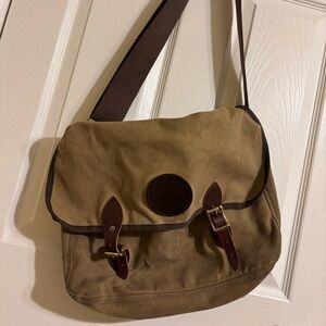 duluth pack brown canvas and leather messenger bag